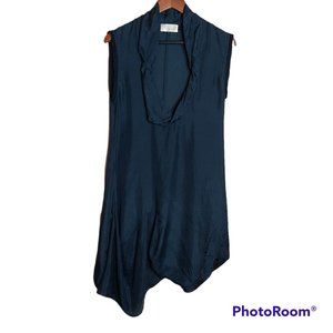 Robyn Black Navy Silk Boho Dress - Size 8